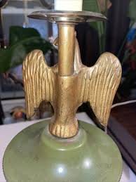 Vintage 1970's Federal Eagle brass Matal and cloth lamp ...