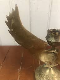 Antique Brass eagle candle holder candlestick Red Eye ...