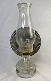 Antique Eagle Glass Oil Lamp w/ Wall Mount and Reflector | eBay
