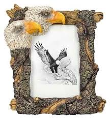 Figuren Shop GmbH Eagle Picture Frame - Bald Eagle Design, 15 x 10 cm Picture Size, 22.5 cm Height, Western Decorative Bird : Amazon.de: Home & Kitchen