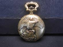 Sold at Auction: MEDANA QUARTZ GOLD COLORED EAGLE SYMBOL POCKET WATCH, NOT WORKING NEEDS BATTERY!