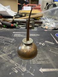 Vintage 7" Oil Can Oiler Copper Made in USA Antique Gas ...