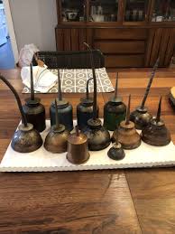 LOT of 11 Vintage Colorful Oiler Cans Thumb pump sizes + ...