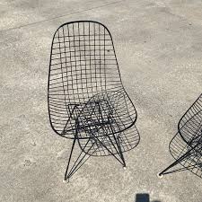 Vintage Black Wire Chairs - Set of 2 | Chairish