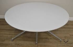 Scott Wilson for Coalesse 60" Round White & Chrome Dining or Conference Table | eBay