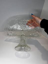 Vintage Extra Large Pressed Clear Glass Swooped Taco Shape Banana Display Stand - Etsy Australia