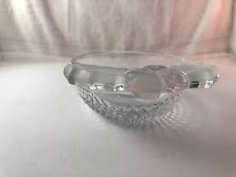 Clear & Frosted Pressed Glass Christmas Serving Dish With Holly Leaves & Berries | eBay