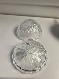 vintage glass Trinket Candy Dish w lid, Beautiful Home decor ...
