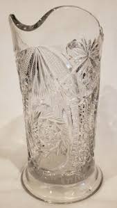 VINTAGE HEAVY CUT GLASS CRYSTAL PITCHER | eBay