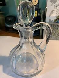 Vintage Clear Glass Vinegar or Oil Cruet Bottle - Glass Stopper | eBay