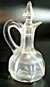 Vintage Small Clear Glass Oil or Vinegar Cruet Bottle with Stopper 5 1/2"" | eBay