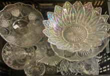Sold at Auction: A Box Lot of Vintage Cut Glass & Crystal including Comports & Bon Bon Dish