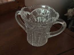 Vintage 2 Handles Pressed Glass Spooner Victorian | eBay