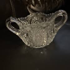 EAPG Pressed Glass Two Handle Sugar Bowl | eBay