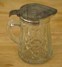 Vintage Kitchen Glass & Metal SYRUP PITCHER 4.25" Tall ...