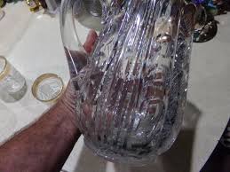 EAPG West Virginia Glass Group Thumbprint Water Pitcher & 3 Tumblers Gold Rare | eBay