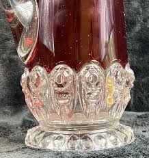 ANTIQUE RUBY FLASH & CLEAR PITCHER | eBay