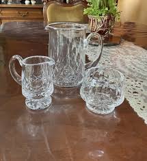 Waterford LISMORE 32 oz Juice Milk Pitcher 7" Cream & Sugar Set70s-80s | eBay