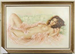 Mayer Oil Painting Nude Girl Pinup Art