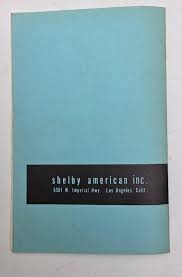 Sold at Auction: Shelby American 1966 Owners Manual