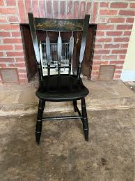 19th Century Early American Black Ebonized Side Chair | Chairish