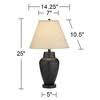 Regency Hill Auburn Rustic Farmhouse Table Lamp 25" High ...