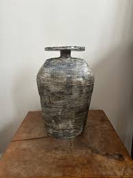 Rimmed Hand Painted Angular Bottle - Etsy