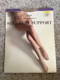 Vintage JC PENNEY Sheerest Support PANTYHOSE Size SHORT Oatmeal Control Top | eBay
