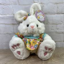 VTG Walmart Easter Bunny Rabbit Plush Big Feet Flower ...