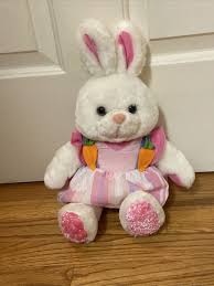 VTG Easter Bunny Carrot Dress Colorful Spring Rabbit Plush ...