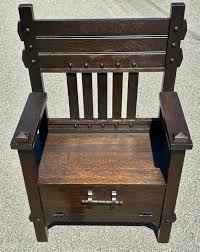 Antique New York Mission Oak Arts and Crafts Hall Bench Seat 30W18D18H45H Shipping is Not Free - Etsy