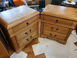 BLACKHAWK FURNITURE SOLID OAK MATCHING 3 DRAWER NIGHTSTANDS | Savage MEGA estate sale: Vintage mint Condition GI Joe, Fisher Price collectibles, Tools, High quality elegant home decor, Expensive furniture, and SO MUCH