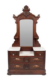 Lot - VICTORIAN MARBLE TOP DRESSER WITH MIRROR