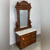 Antique Eastlake walnut dresser w/ mirror - Schneider Auctioneers LLC