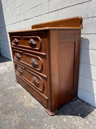Antique Dresser Solid Walnut Wood Chest of Drawers Nightstand Furniture Bedroom Storage Wood Wash Stand Farmhouse Vintage Custom PAINT AVAIL