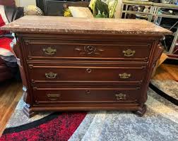 Antique Eastlake Marble Top 3 Drawer Dresser, 19th Century - Etsy