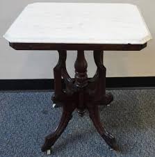 Lot - Victorian Walnut Marble Top Side Table, 28 x 25 1/2 x ...