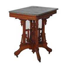 Antique Eastlake Victorian Walnut Marble Top Table C1890 at 1stDibs | antique marble top table value, eastlake side table, eastlake table with marble top