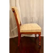 Buttercream Damask Charles Locke Eastlake Styled Carved Victorian Era Accent Chair | Chairish