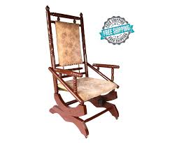 Antique Upholstered Oak Platform Rocker - Circa: 1915 ~ Fast ...