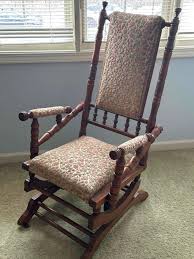 Sold at Auction: Antique Victorian Era Spindle Platform Spring Carpet Rocking Chair