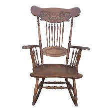 1950s Anglo Inglo-Indian Carved Walnut Rocking Chairs | Chairish