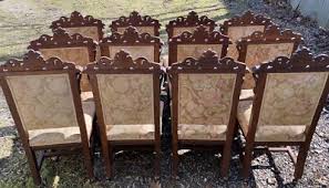 SET OF 12 CARVED MAN FIGURE OAK DINING CHAIRS | eBay