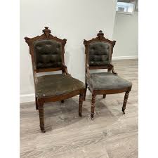 19th Century Eastlake Victorian Chairs in Velvet - Set of 2 ...