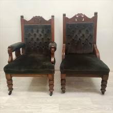 Sold at Auction: Pair of Edwardian Carved-Back Chairs