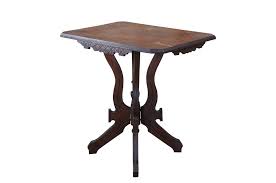 Antique Late Victorian Carved Walnut Parlor Side Table