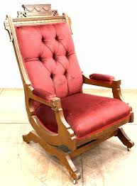 Sold at Auction: Antique Victorian Eastlake Velvet Platform Rocker