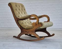 1950s, Scandinavian Rocking Chair, Vintage Green Furniture Velour, Good Condition. - Etsy