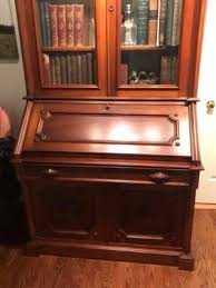 Walnut Renaissance Victorian Secretary with Bookcase Top ...