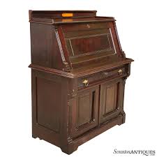 Antique Eastlake Victorian Walnut Drop Front Secretary Desk ...